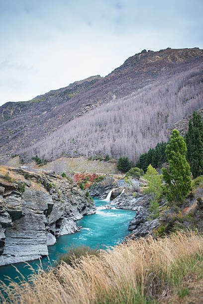 The Roaring Meg hydro station on the Kawarau Gorge.